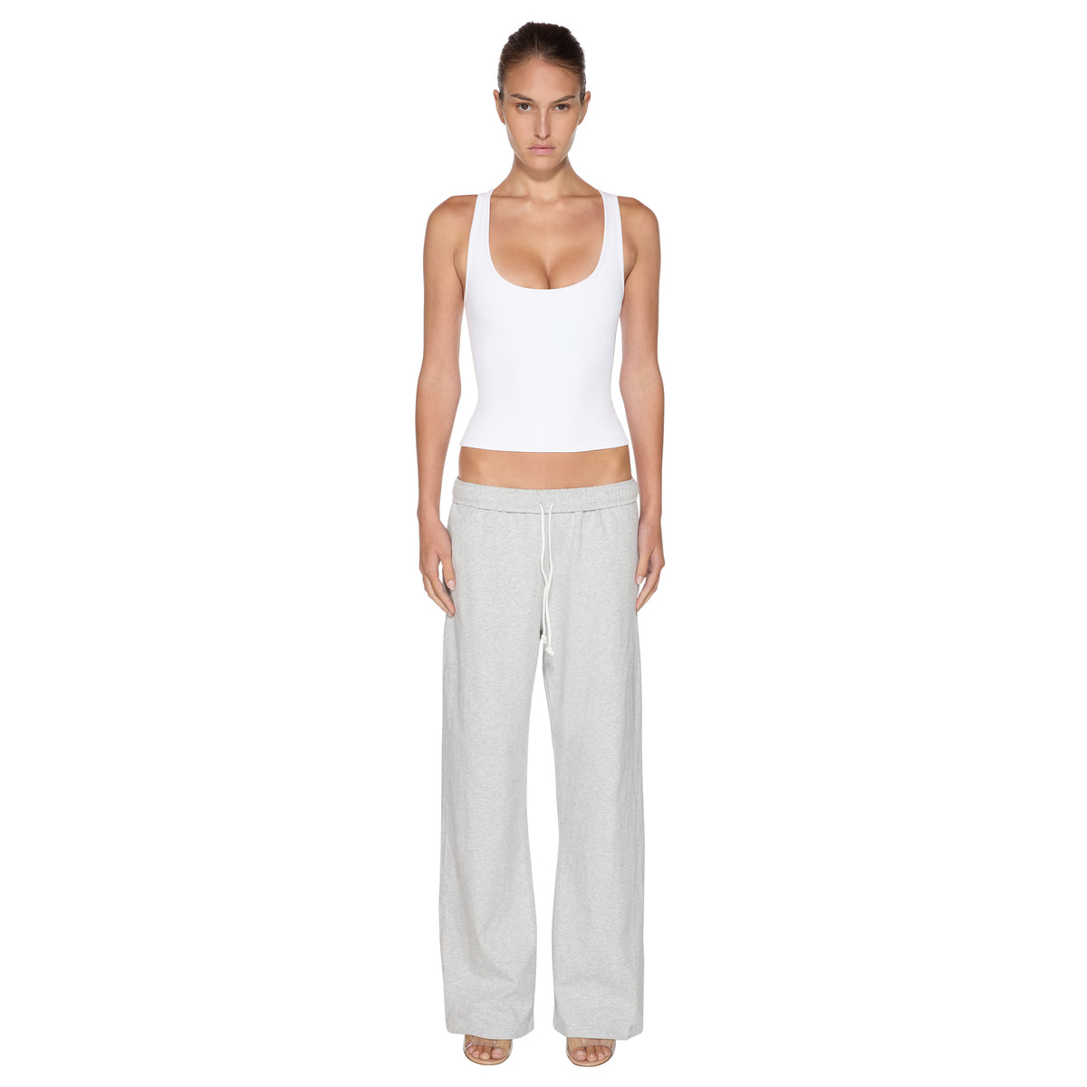 White Racer Tank Top