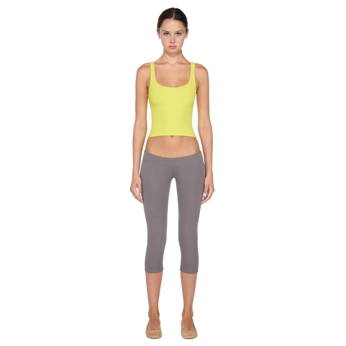 Yellow Ribbed Tank Top