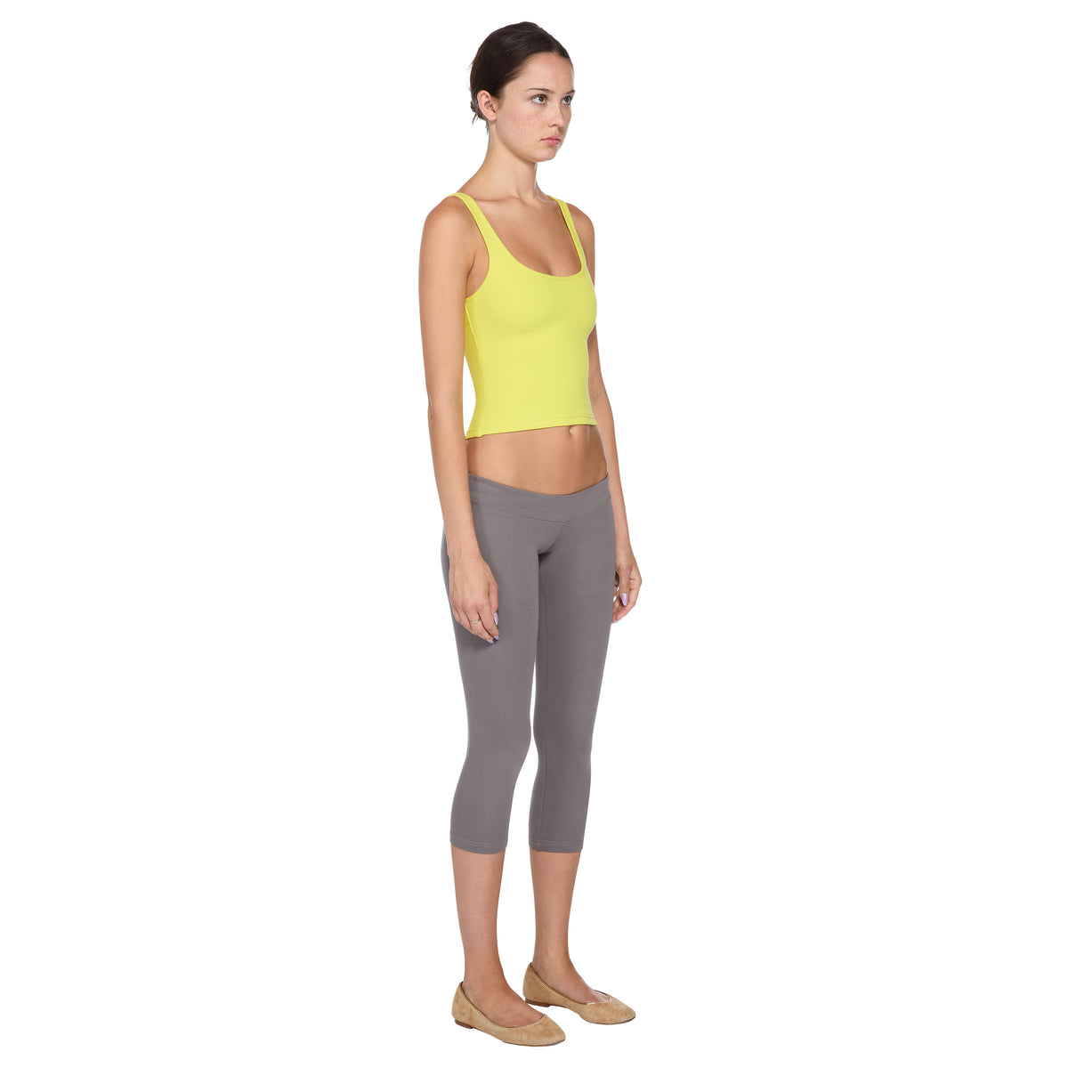 Yellow Ribbed Tank Top
