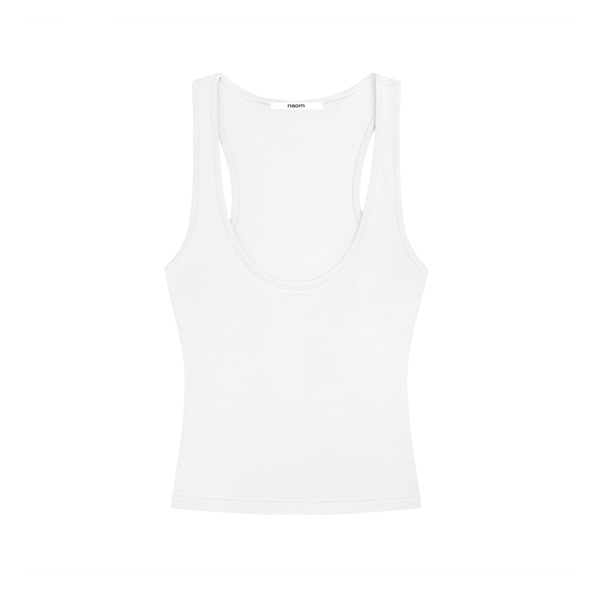 White Racer Tank Top